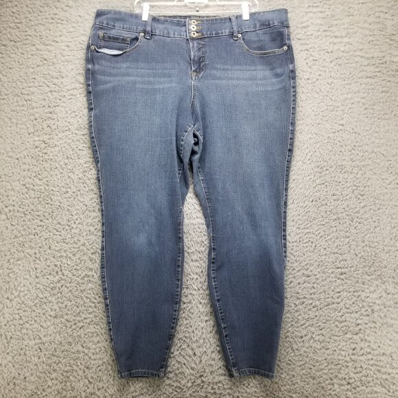 Torrid Jeans Womens Plus 24 Extra Tall Blue Jeggings Stretch Denim - Picture 1 of 15